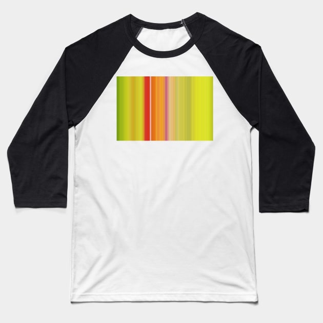 Lime Green Orange Stripes Baseball T-Shirt by heidiannemorris